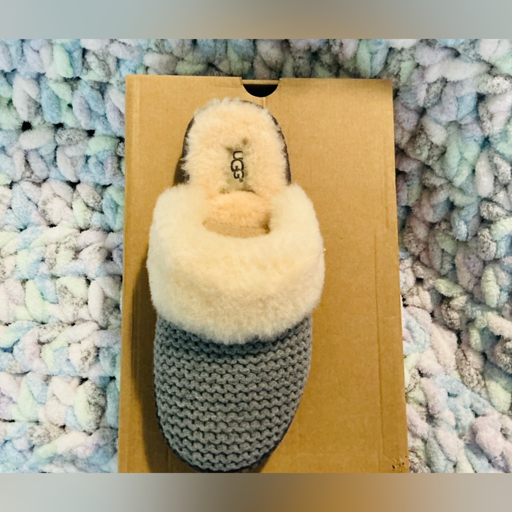 UGG Knit Slippers with Cream Fur Lining